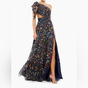 Mac Duggal one shoulder cutout gown